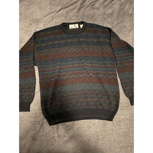 Vintage 90s Florence Tricot L Coogi Style Y2K Sweater Biggie Grandpa - Picture 7 of 7